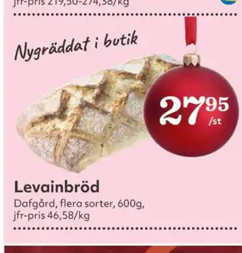 Hemköp Dafgårds butiksbakat matbröd erbjuda
