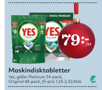 Hemköp Yes diskmaskintabs erbjuda