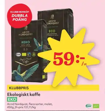 Hemköp Reko kaffebönor erbjuda