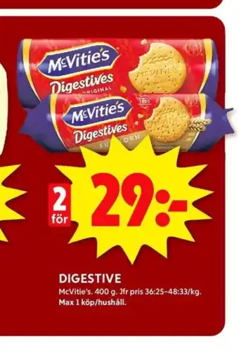 ICA Kvantum Mcvities digestive kex erbjuda