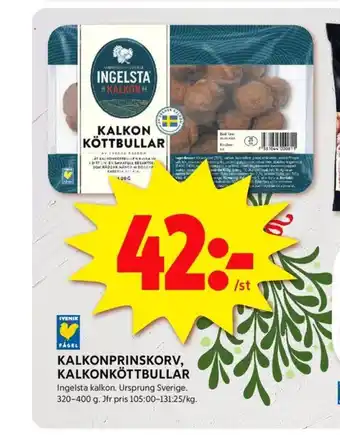 ICA Kvantum Ingelsta kalkon kalkonköttbullar erbjuda