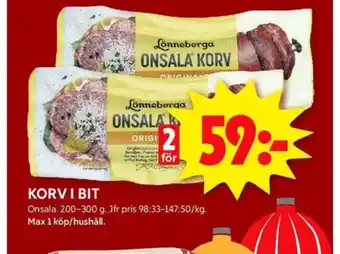 ICA Kvantum Lönneberga onsalakorv erbjuda