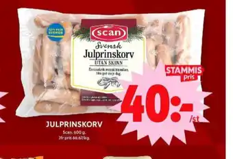 ICA Maxi Scan julprinskorv erbjuda