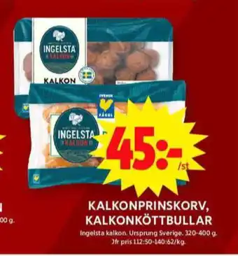 ICA Maxi Ingelsta kalkon kalkonköttbullar erbjuda