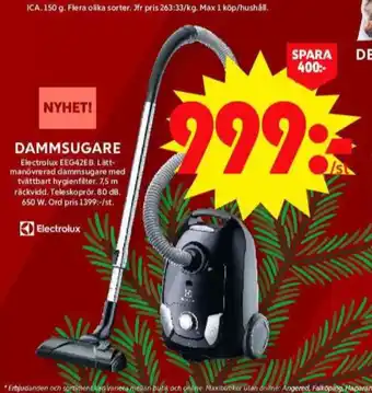 ICA Maxi Electrolux dammsugare erbjuda
