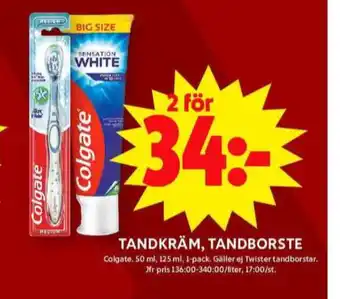 ICA Maxi Colgate tandborste erbjuda
