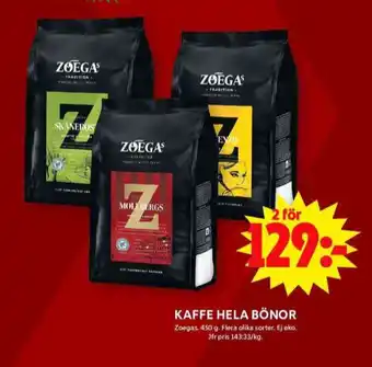 ICA Maxi Skånerost kaffebönor erbjuda