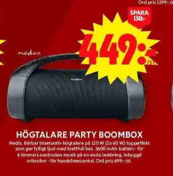 ICA Maxi Nedis högtalare erbjuda