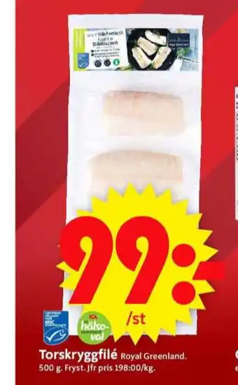 ICA Supermarket Royal greenland torskfilé erbjuda