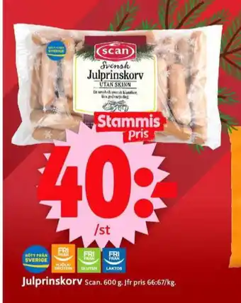 ICA Supermarket Scan julprinskorv erbjuda