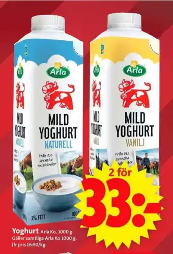 ICA Supermarket Arla yoghurt erbjuda