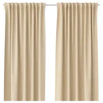 IKEA Åkermolke gardiner, 1 par, beige, 145x250 cm erbjuda