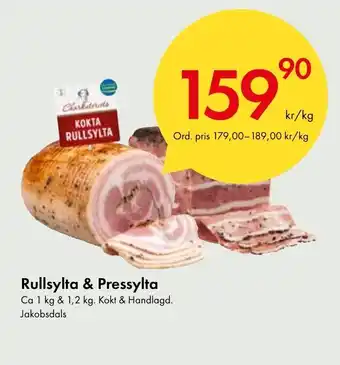 Snabbgross Rullsylta & Pressylta Ca 1 kg & 1,2 kg. Kokt & Handlagd. Jakobsdals erbjuda