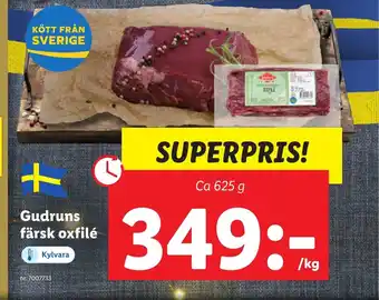 Lidl Gudruns färsk oxfilé erbjuda