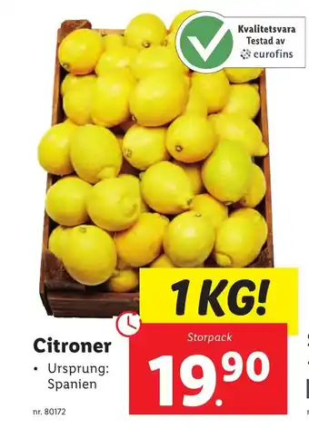 Lidl Citroner erbjuda