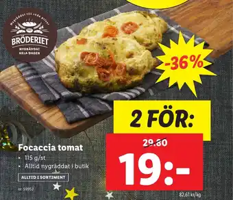 Lidl Focaccia tomat erbjuda