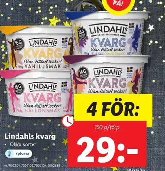Lidl Lindahls kvarg erbjuda