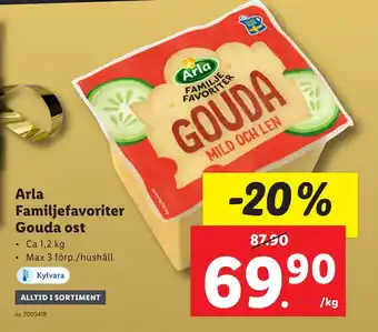Lidl Arla Familjefavoriter Gouda ost erbjuda