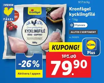 Lidl Kronfågel kycklingfilé erbjuda