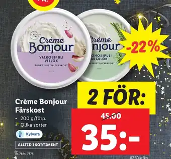 Lidl Crème Bonjour Färskost erbjuda