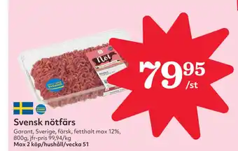 Hemköp Svensk nötfärs erbjuda