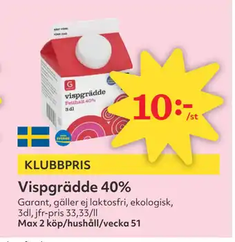 Hemköp Vispgrädde 40% erbjuda