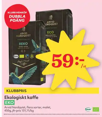 Hemköp Ekologiskt kaffe erbjuda