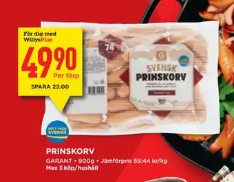 Willys Prinskorv erbjuda