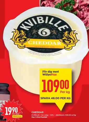 Willys Cheddar erbjuda