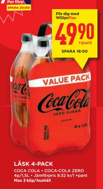 Willys Läsk 4-pack erbjuda