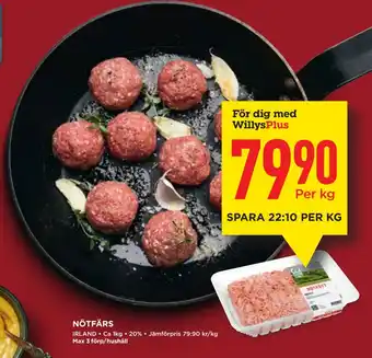Willys Nötfärs erbjuda