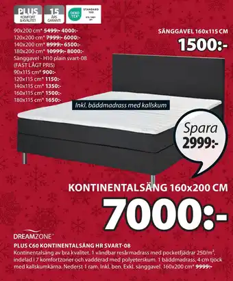 JYSK Plus c60 kontinentalsäng hr svart-08 erbjuda