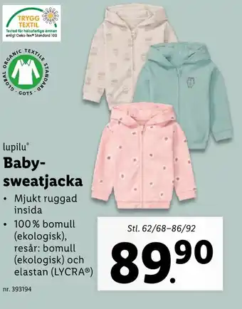 Lidl Baby- sweatjacka erbjuda