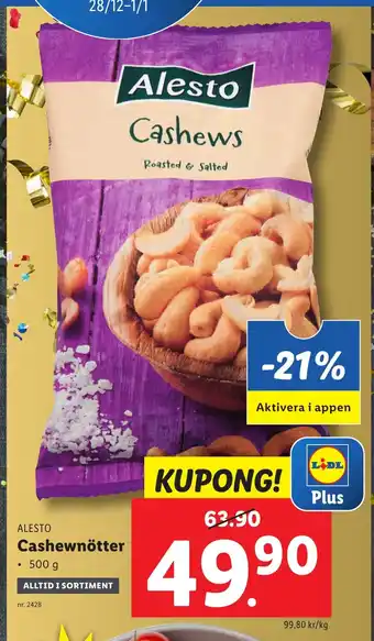 Lidl Cashewnötter erbjuda