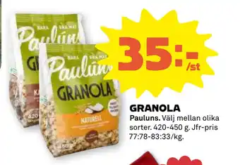 Stora Coop Granola erbjuda