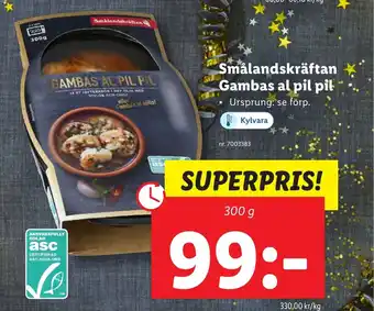 Lidl Smålandskräftan Gambas al pil pil erbjuda