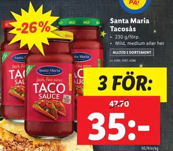 Lidl Santa Maria Tacosås erbjuda