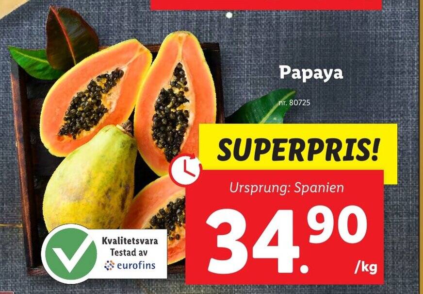 Papaya erbjudande hos Lidl