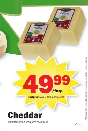 Pekås Wernerssons cheddar erbjuda