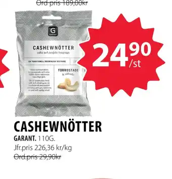 Handlar'n Garant cashewnötter erbjuda
