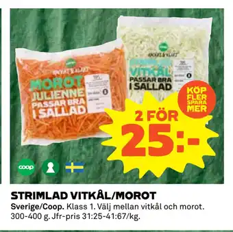 Coop Daglivs Strimlad vitkål/morot erbjuda