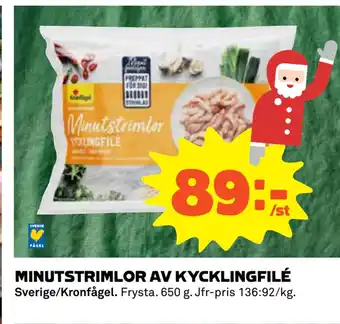 Coop Daglivs Minutstrimlor av kycklingfilé erbjuda