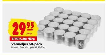 City Gross Värmeljus 50-pack erbjuda