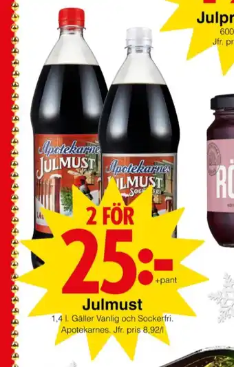 Matöppet Apotekarnes julmust erbjuda