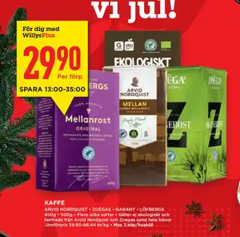 Willys Hemma Kaffe erbjuda
