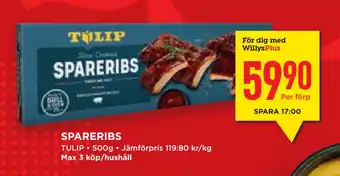 Willys Hemma Spareribs erbjuda