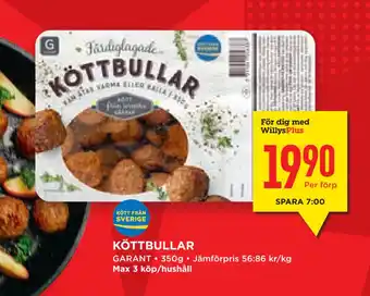 Willys Hemma Köttbullar erbjuda