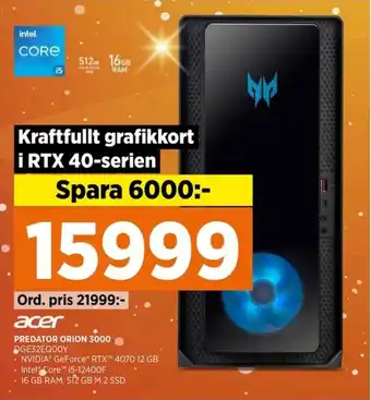 Power acer PREDATOR ORION 3000 DGE32EQ00Y erbjuda