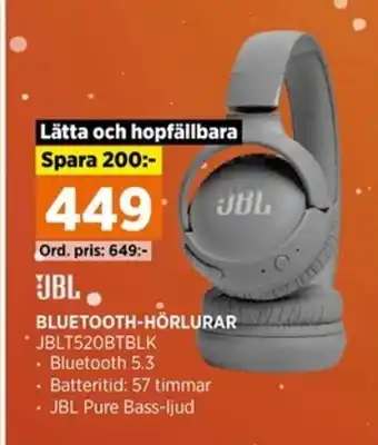Power JBL BLUETOOTH-HÖRLURAR erbjuda