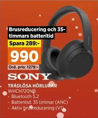 Power SONY TRÅDLÖSA HÖRLURAR erbjuda